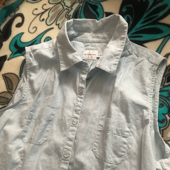 CALVIN KLEIN ❤️ denim top 💕 - Picture 5 of 6